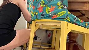 Teen cleans house to masturbate shaved pussy