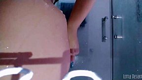 Sexy college girl spanks ass in shower