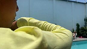 Are you the lucky stranger massaging my wet pussy in the pool?