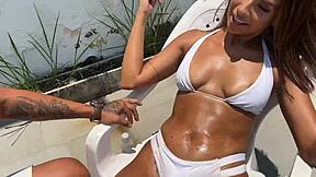 Are you the lucky stranger massaging my wet pussy in the pool?