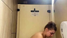 Young BBW masturbates with anal plug in public close up