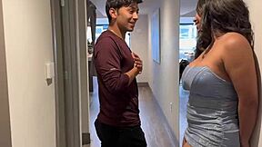 verito aguas fucks neighbor in living room gets pussy filled with cum