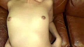 pretty thai teen takes big white cock doggystyle.