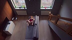 Roommate catches me masturbating, I continue