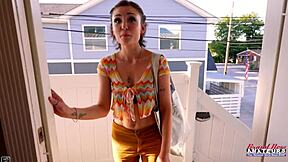 Petite Brunette Coed Wendy Gives A Bj And A Rimjob To A Juicy Hard Cock