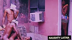 amateurs engage in hardcore session, making the hot latina cum twice