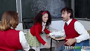 Classroom Chaos Teacher's Pet Turns Study Session Into Steamy Threesome