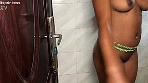 You Like My Boobs? Petite Girl Bends Over, Spreading Her Big Ass