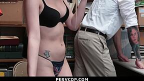 Security officer fucks shoplifters in compromise.