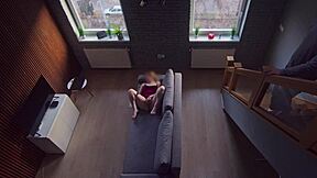 Roommate catches me masturbating, I continue