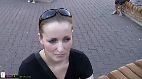 Amateur young teen in public at mall