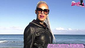 Deutsche blonde tattoo milf screams at beach pickup!