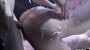 couple taken by aliens for live galactic sex show with rough blowjob