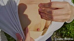 unexpected blowjob and fuck behind the flight strip with tight vagina