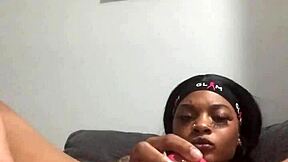 kashofficials shows off her hairy pussy up close with vibrator