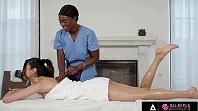 All girl massage - steamy interracial massage ends with scissoring with ana foxxx and eliza ibarra