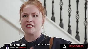 Angry husband cheats roughly on wife with sexy young babysitter's doggystyle cumshot