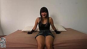 teen goth girl comes for a porn casting interview