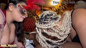 Fucking wife's friend bareback, licking pussy, masturbating muscular bodybuilder's big cock