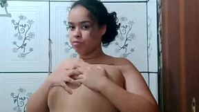 Depraved latina showing wet pussy for camera