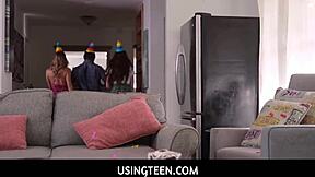Naughty Freeuse Hot Teen Step Sisters Threesome With Stepdad On Birthday