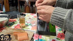 In the dorm, roommates share a carrot and screwdriver for anal fun. Watch them orgasm as exhibitionists