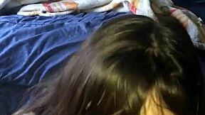 Teen Gives Lipstick Blowjob And Handjob With Cum