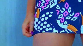 horny desi college girl masturbates under her skirt, big ass on display