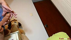 Tight ass of young latina gets humiliated by two huge dildos 😈