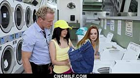 At The Freeuse Laundromat, The Employee Can Fuck The Fat BBW Owner Anytime He Wants