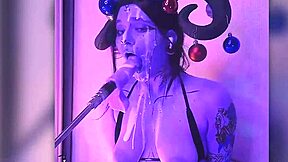 The devil says, 'I'm filled with cum and passionately giving blowjobs with my toes and vibrator'