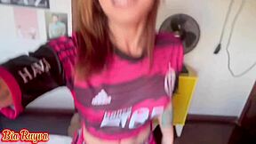 flamenguista teen sucks cock then gets fucked doggystyle by bayer ao vivo.