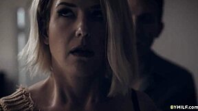 Kit mercer milf gives handjob and blowjob to young stepson in taboo roleplay.