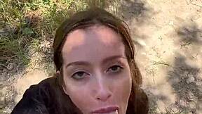 Nadia Noja's Bold Hiking Blowjob