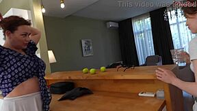 a hot naughty girl seduces her stepmother's lover, and he fucks them both hard in the mouth with his huge dick