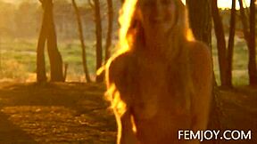 German Busty Blonde Teen Corinna Poses Nude Outdoors At Sunset