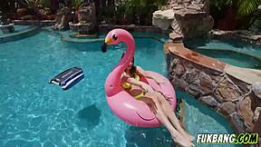 monster's cock fucks this shy hot girl deep in her throat.