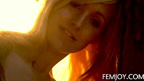 German Busty Blonde Teen Corinna Poses Nude Outdoors At Sunset