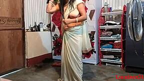 Madam intensely fucks husband at home in saree