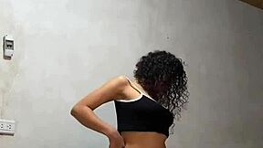 spy cam catches busty colombian student undressing on public study trip.