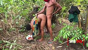 a young 18+ man seduces an fucks a village girl outdoor in the bush
