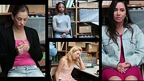 horny officer gets deep throat blowjob from hot shoplifter teen 18+ at work