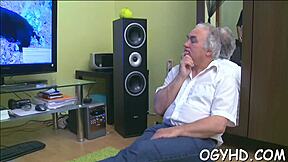 russian hot babe gets roughly banged by old man