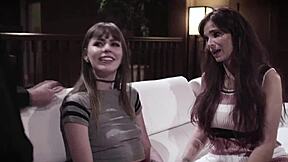 The confused teen gives in to stepdad and stepmom's sexual urges