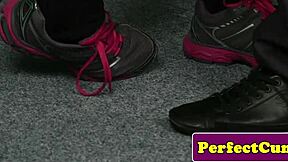 Busty Uk Teen Facialized In Threeway Action.