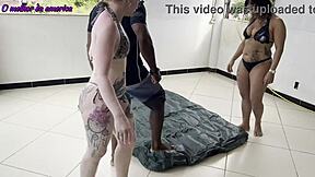 Boy earns hard fuck from two whores