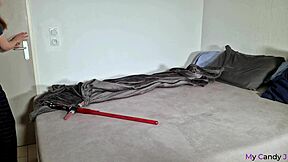 i surprised her with wrong hole, her ass is too tight it hurts but i keep fucking