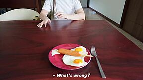 stepsister hints at sex during fancy breakfast