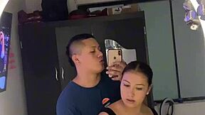 morena latina loves watching herself get fucked in front of mirror