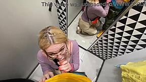 Feeling Excited Getting Blowjob In Changing Booth